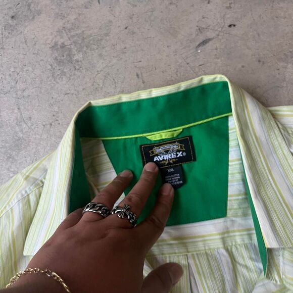 Avirex Mens size XXL ombre green long sleeve tee - Picture 2 of 2